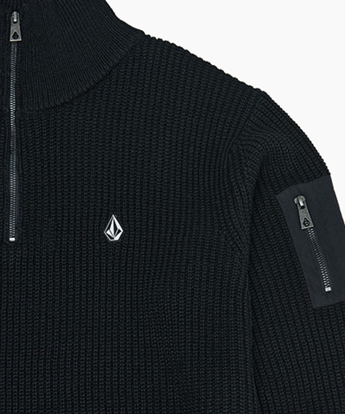 볼컴(VOLCOM) 브릭 라운지 니트 하프 집업(블랙)