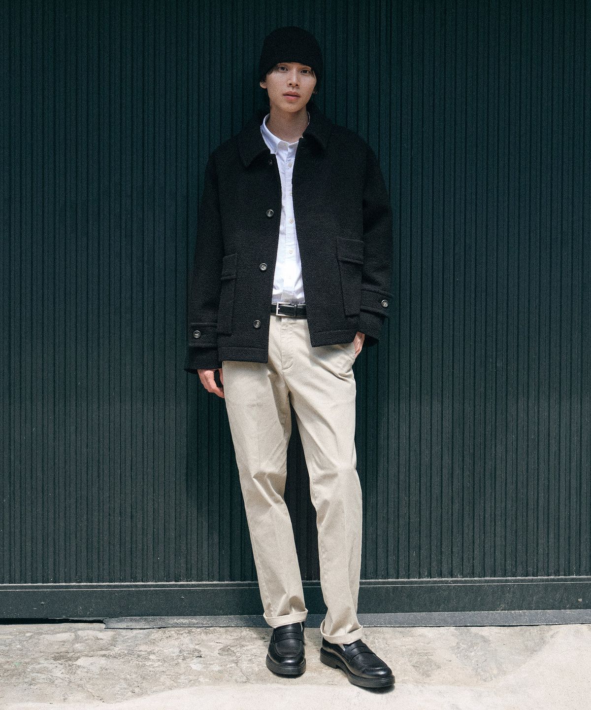 에스티코(STCO) DIEMS 울 발마칸 숏코트_블랙 (오버핏)_LCTWD01OSB