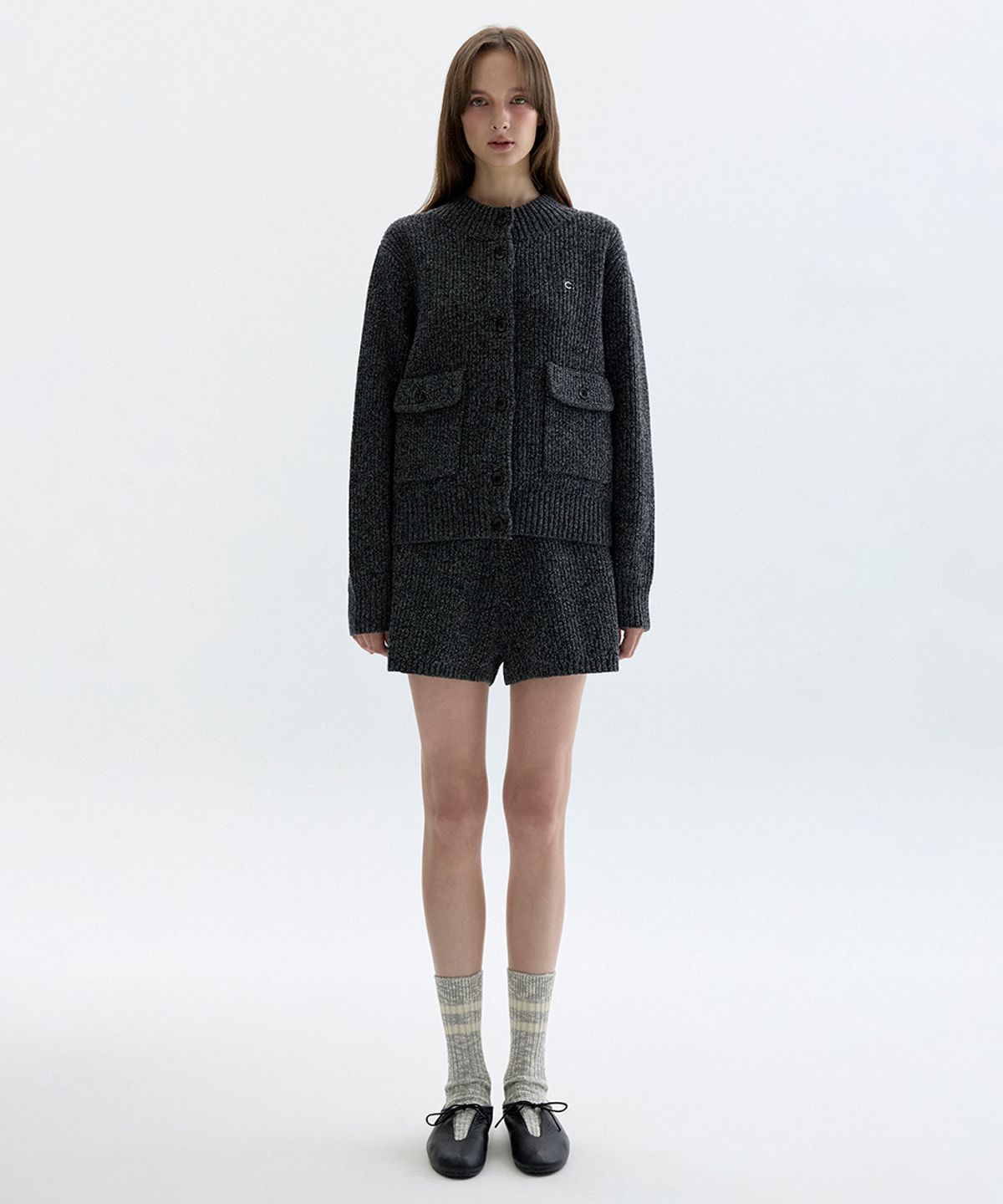 클로브(CLOVE) [26FW clove] Melange Stripe Socks (Light Grey)