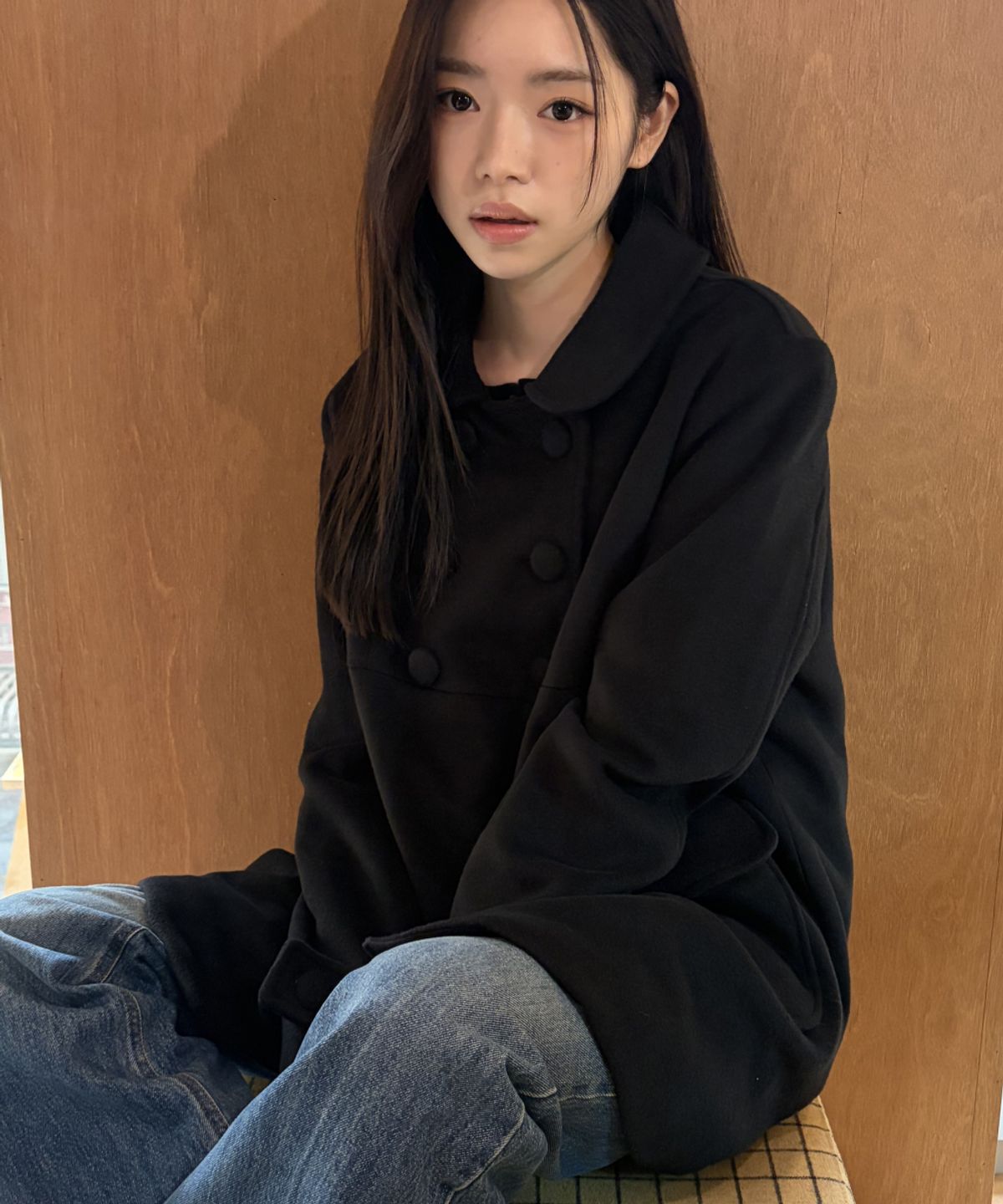 로긴 앤 로지(ROGIN N ROSIE) Double Button Midi Coat Black