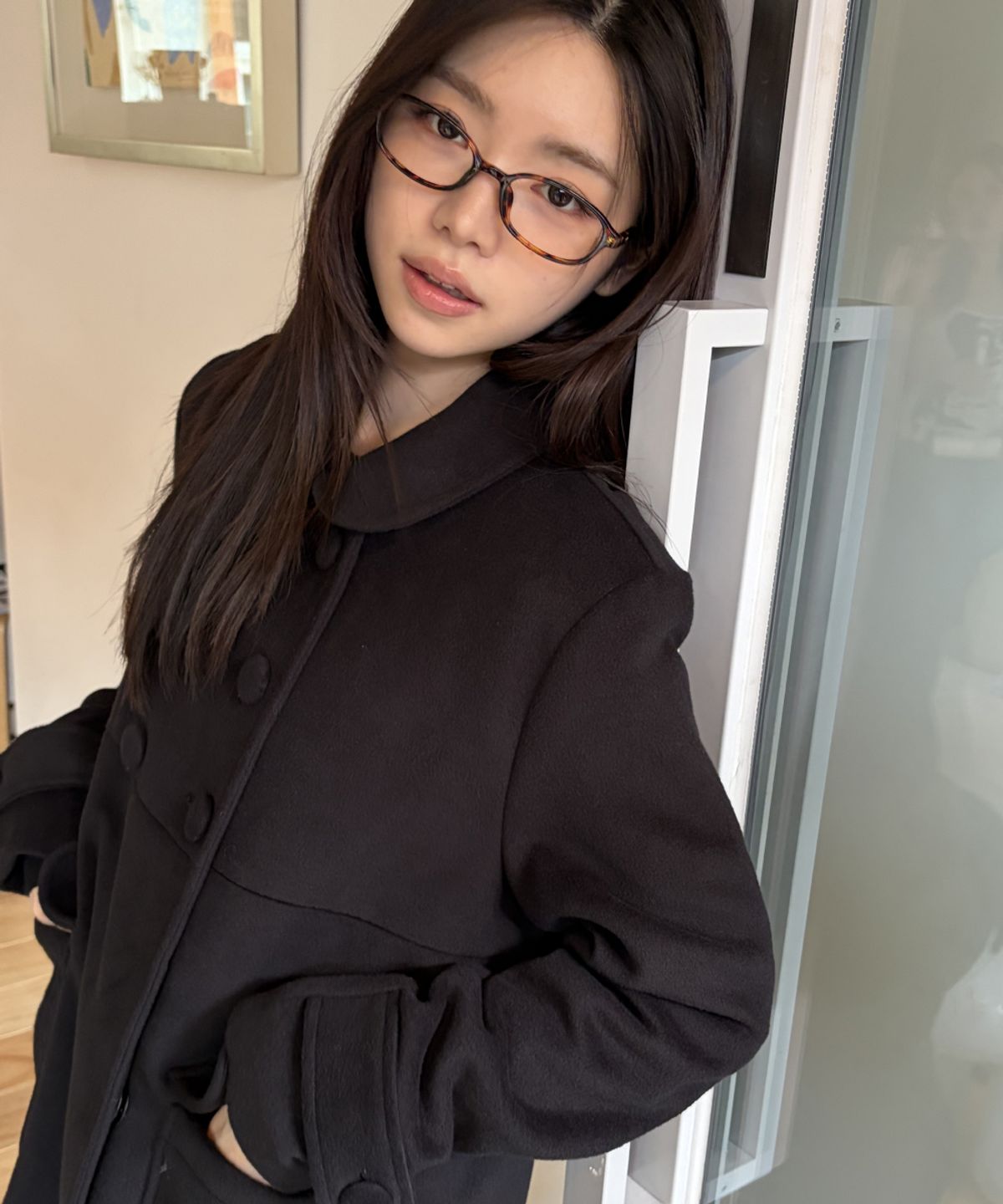로긴 앤 로지(ROGIN N ROSIE) Double Button Midi Coat Black