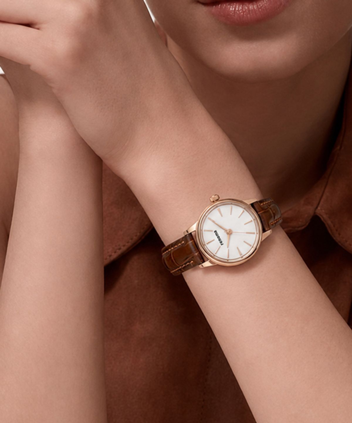 레노마 시계(RENOMA WATCH) 클래식 드레스 워치 여성 가죽시계 RE6010L RGBR