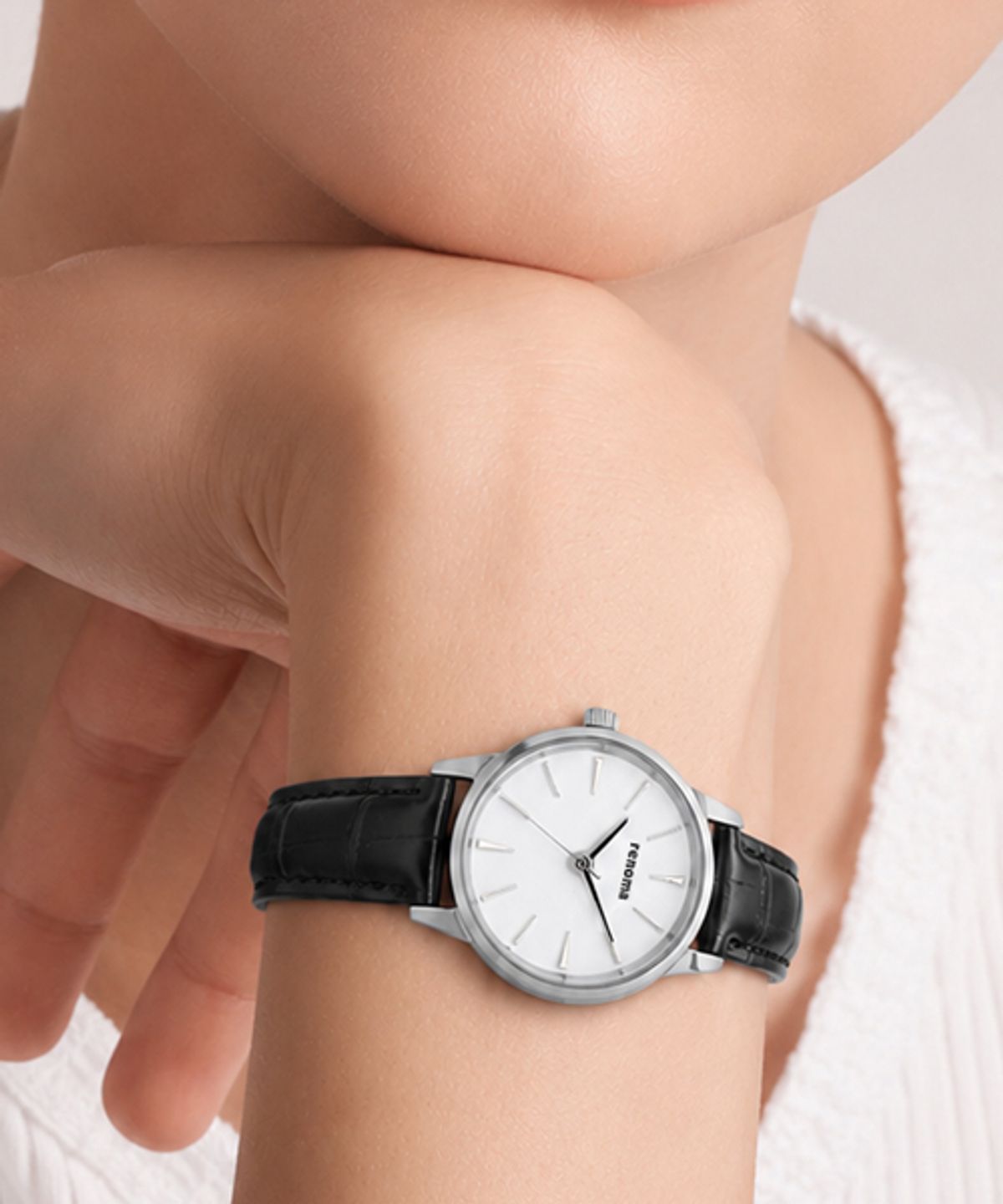 레노마 시계(RENOMA WATCH) 클래식 드레스 워치 여성 가죽시계 RE6010L WHBK
