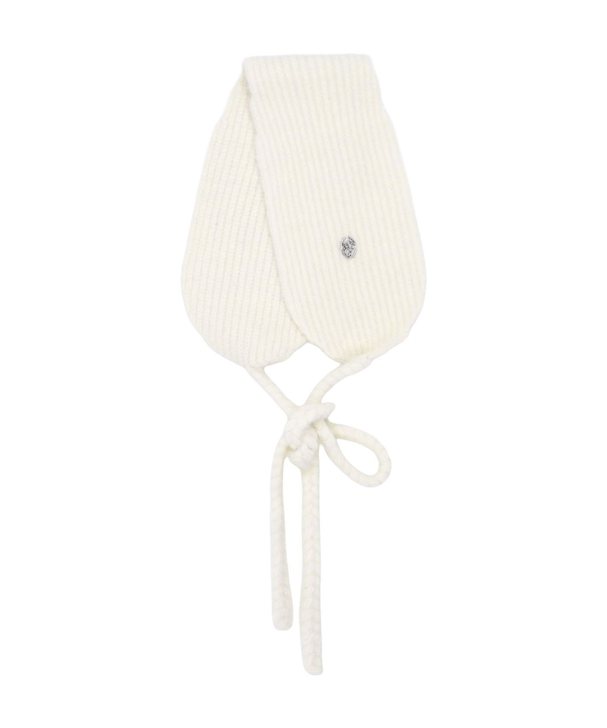 마리떼 프랑소와 저버(MARITHÉ + FRANҪOIS GIRBAUD) CIRCLE LOGO KNIT EAR FLAP ivory