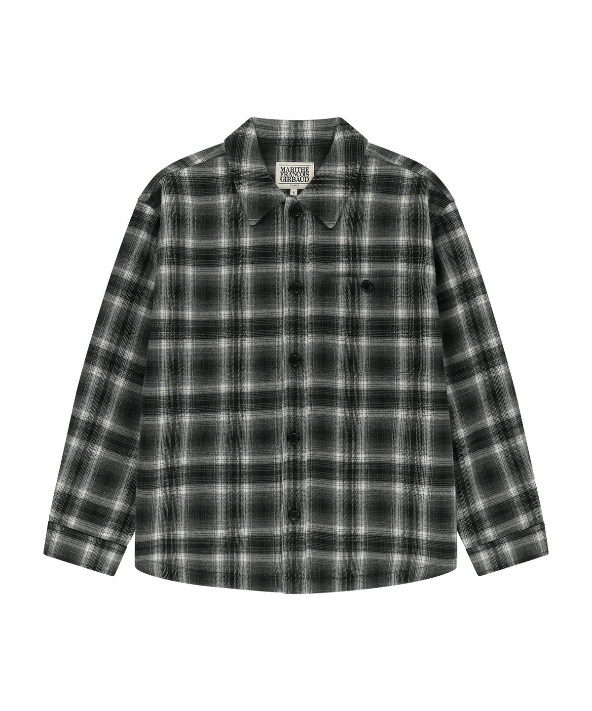 마리떼 프랑소와 저버(MARITHÉ + FRANҪOIS GIRBAUD) MICRO CLASSIC LOGO FLANNEL CHECK SHIRT PADDED JACKET black