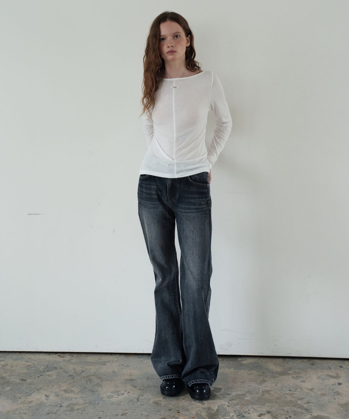 와르 포 우먼(WAARFORWOMAN) W1160 블랙 캣샌드 부츠컷_블랙