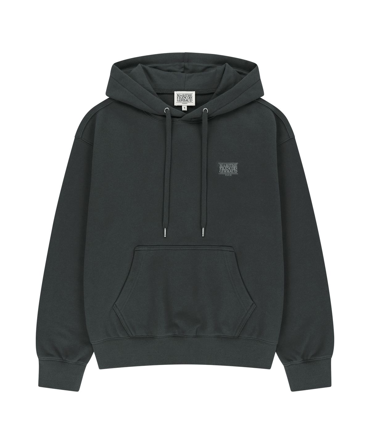 마리떼 프랑소와 저버(MARITHÉ + FRANҪOIS GIRBAUD) SMALL CLASSIC LOGO OVERSIZED HOODIE (BRUSHED) charcoal