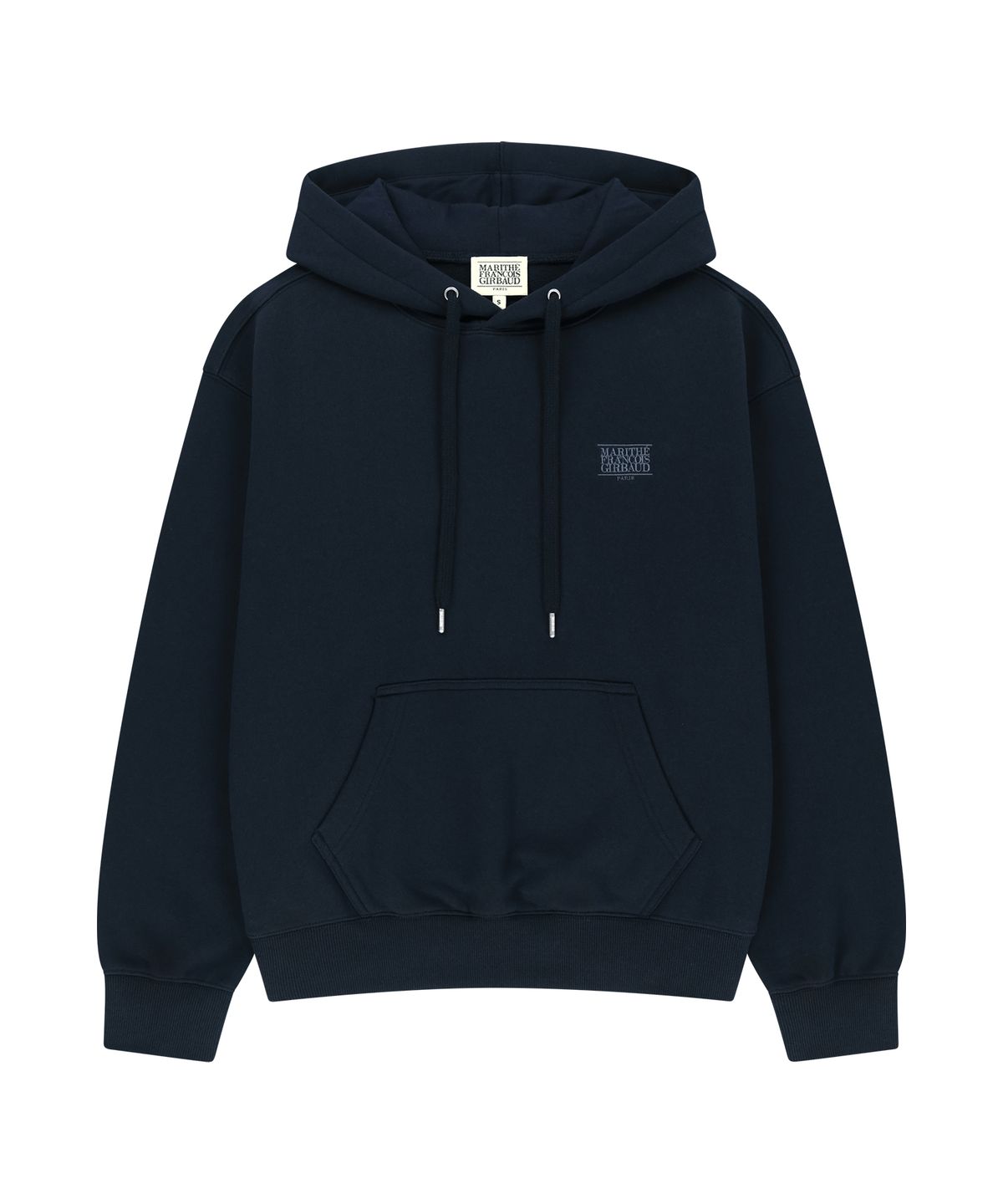 마리떼 프랑소와 저버(MARITHÉ + FRANҪOIS GIRBAUD) SMALL CLASSIC LOGO OVERSIZED HOODIE (BRUSHED) navy