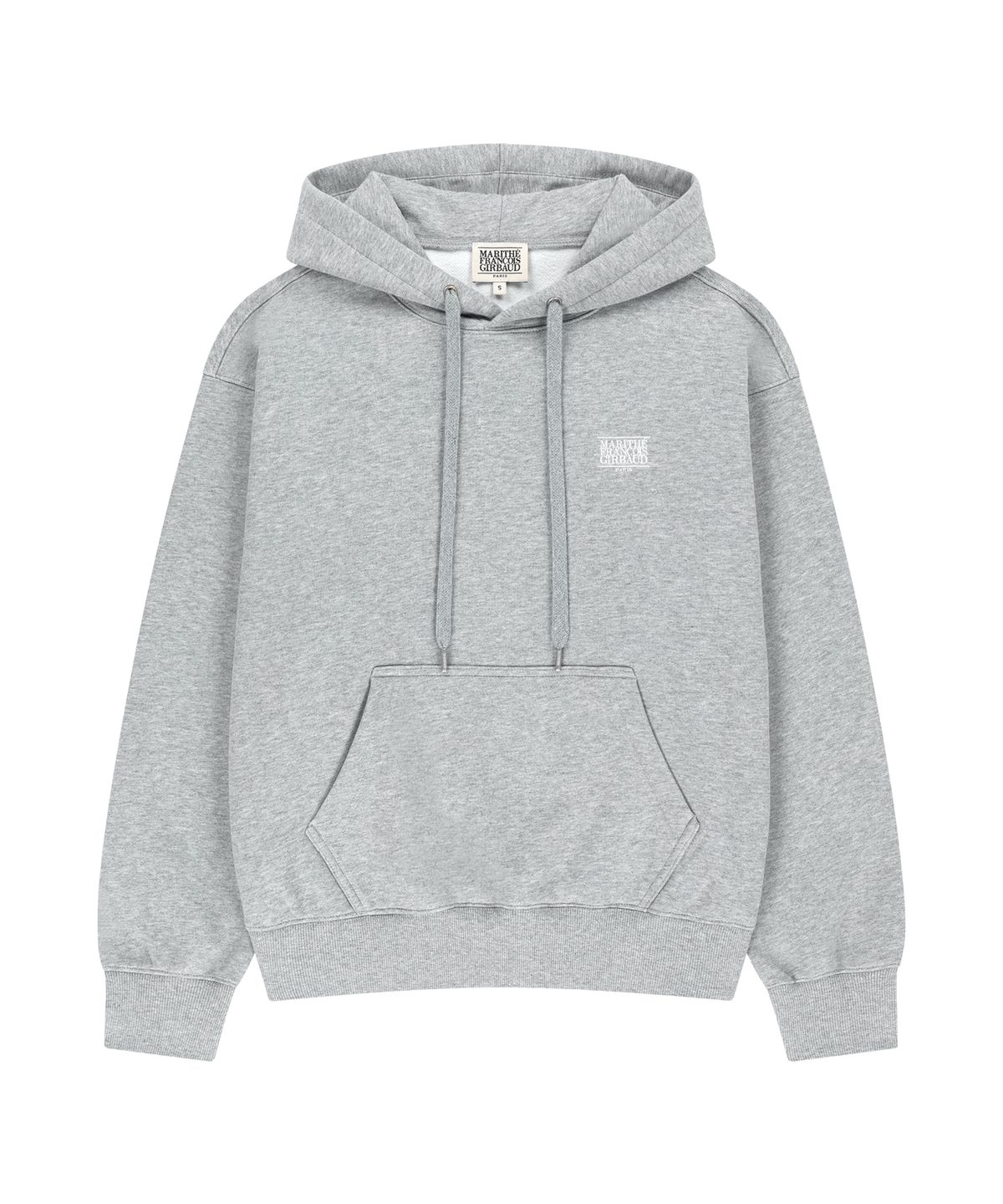 마리떼 프랑소와 저버(MARITHÉ + FRANҪOIS GIRBAUD) SMALL CLASSIC LOGO OVERSIZED HOODIE (BRUSHED) heather gray