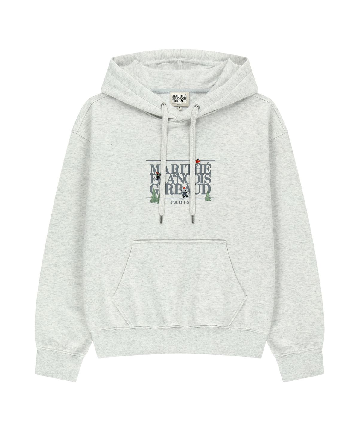 마리떼 프랑소와 저버(MARITHÉ + FRANҪOIS GIRBAUD) ALPES CLASSIC LOGO OVERSIZED HOODIE (BRUSHED) light heather gray