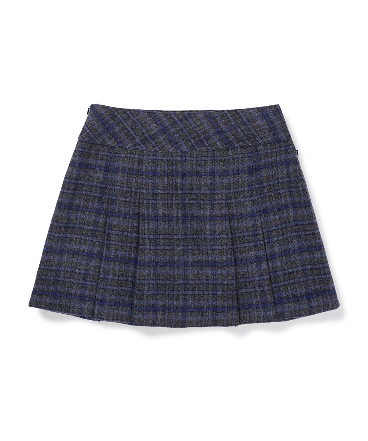 클로브(CLOVE) [26FW clove] Pleated Check Skirt (Navy)