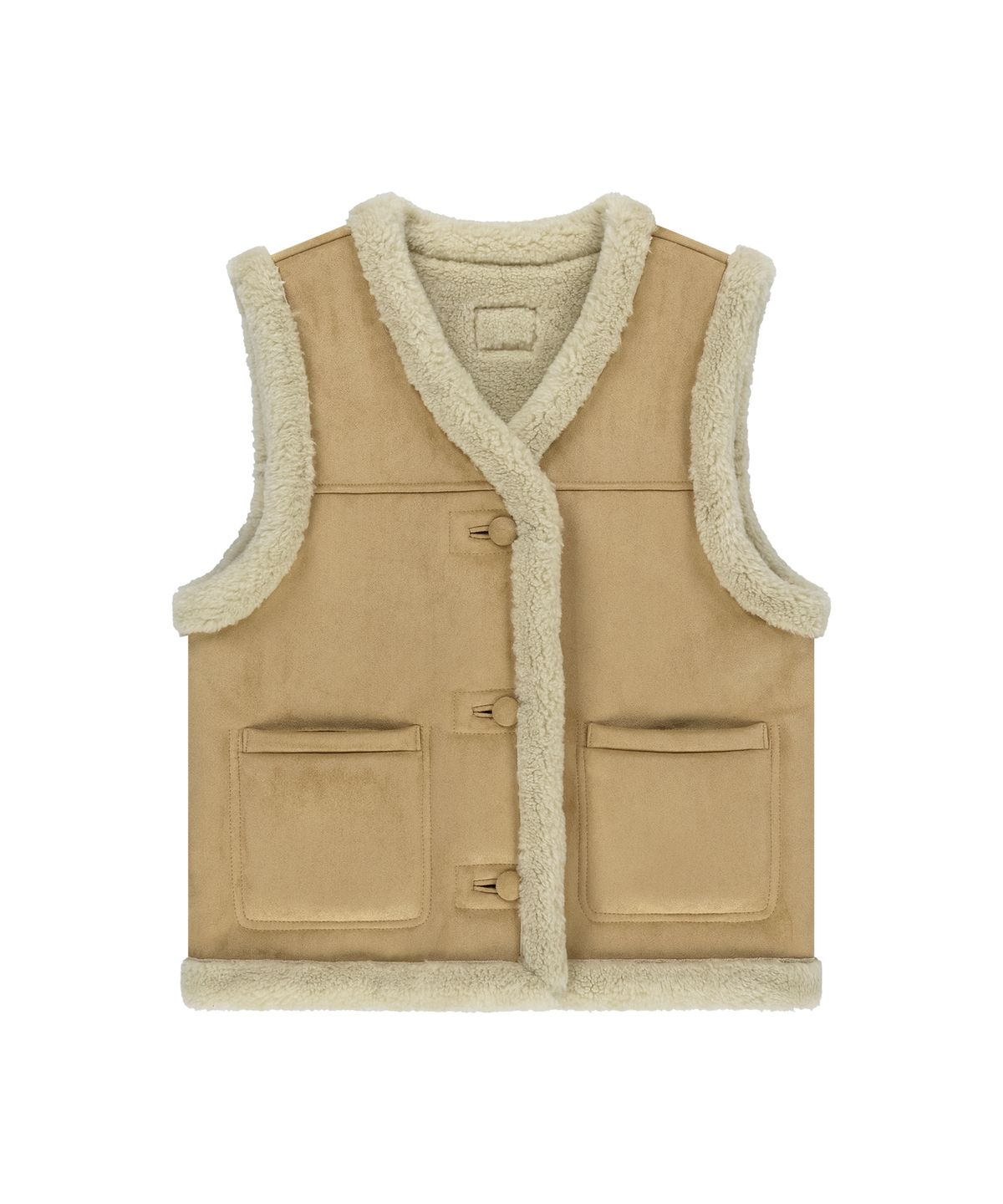 마리떼 프랑소와 저버(MARITHÉ + FRANҪOIS GIRBAUD) W V-NECK SHEARLING VEST beige