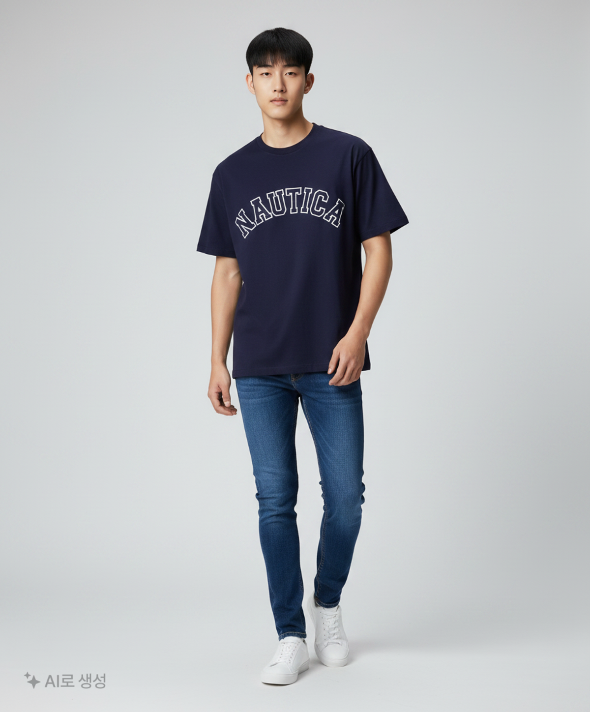 노티카(NAUTICA) 아치 로고 티셔츠 (네이비) XL
