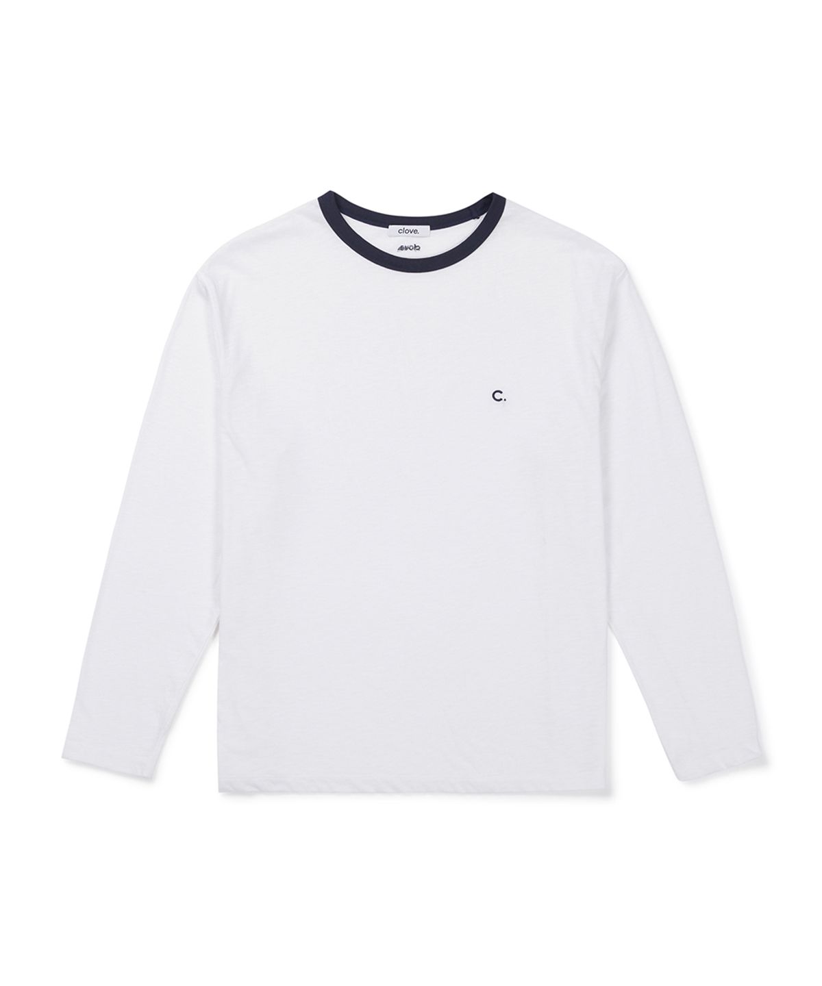 클로브(CLOVE) [26FW clove] Contrast Neck Point T-Shirt (Ivory)