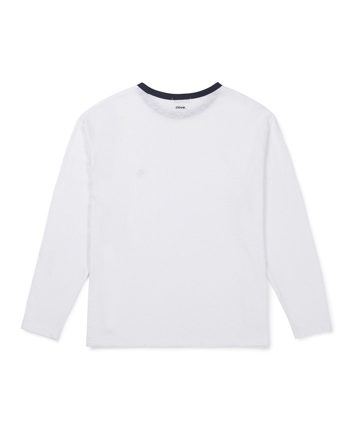 클로브(CLOVE) [26FW clove] Contrast Neck Point T-Shirt (Ivory)