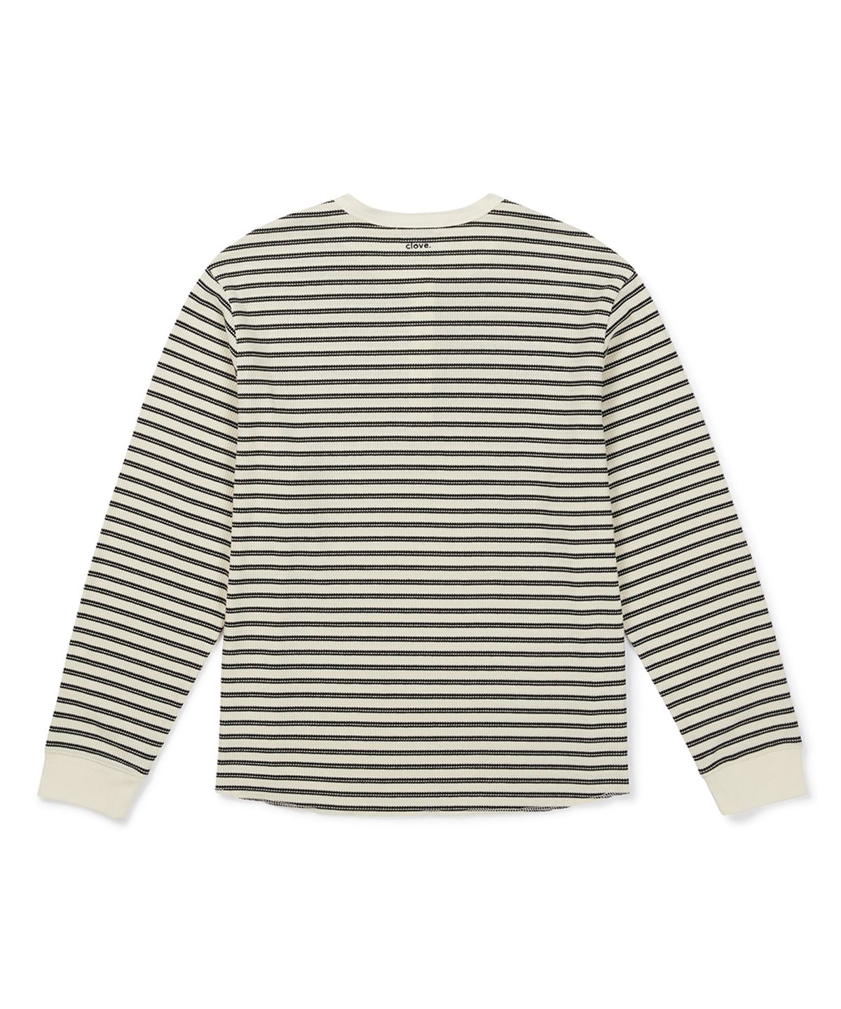 클로브(CLOVE) [26FW clove] Stripe Waffle Henley T-Shirt (Ivory)