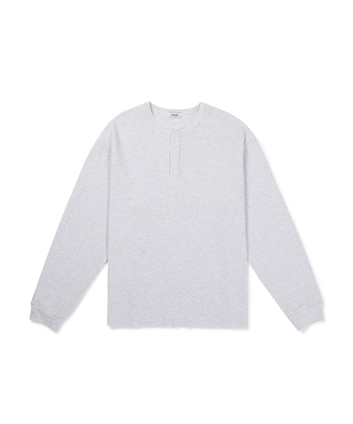 클로브(CLOVE) [26FW clove] Waffle Henley T-Shirt_Men (Light Grey)