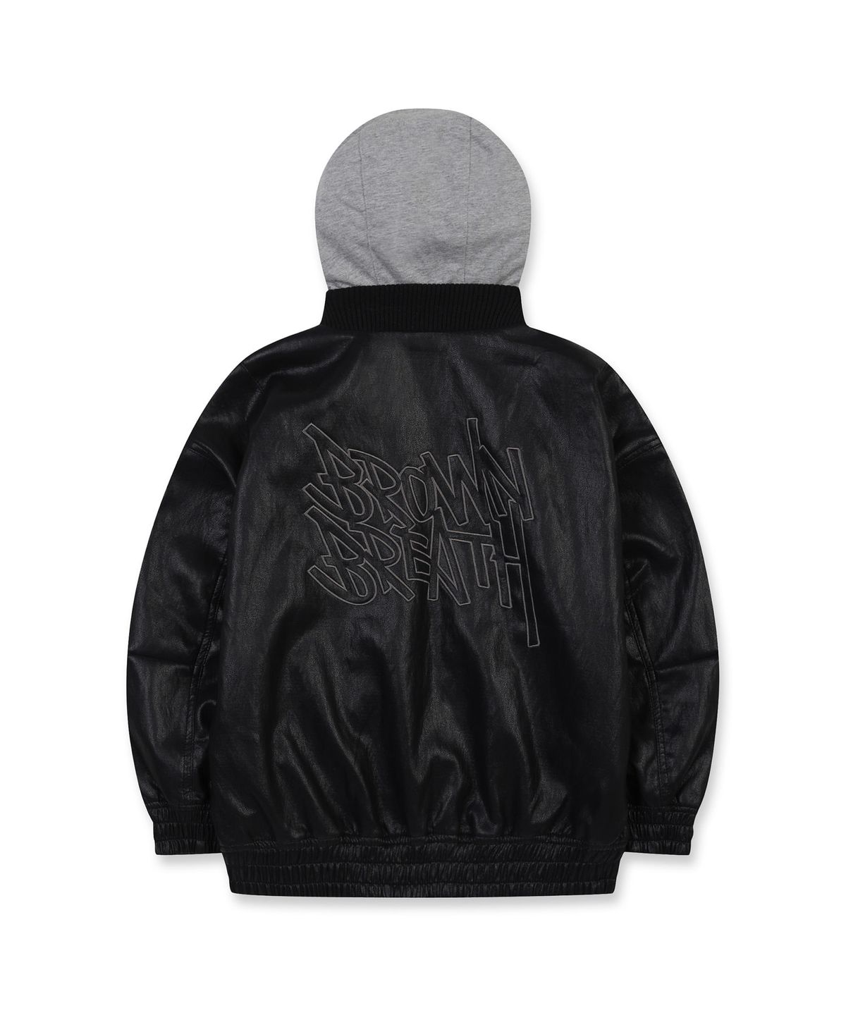 브라운브레스 키즈(BROWNBREATH KIDS) KIDS LEATHER HOOD JACKET - BLACK