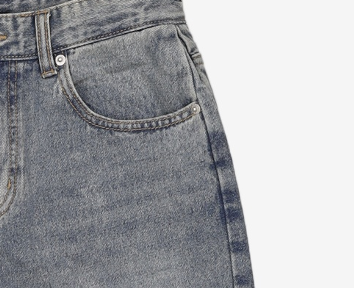 미쏘(MIXXO) 기모 사이드 핀턱 와이드핏 데님_MIWTJFV26J M
