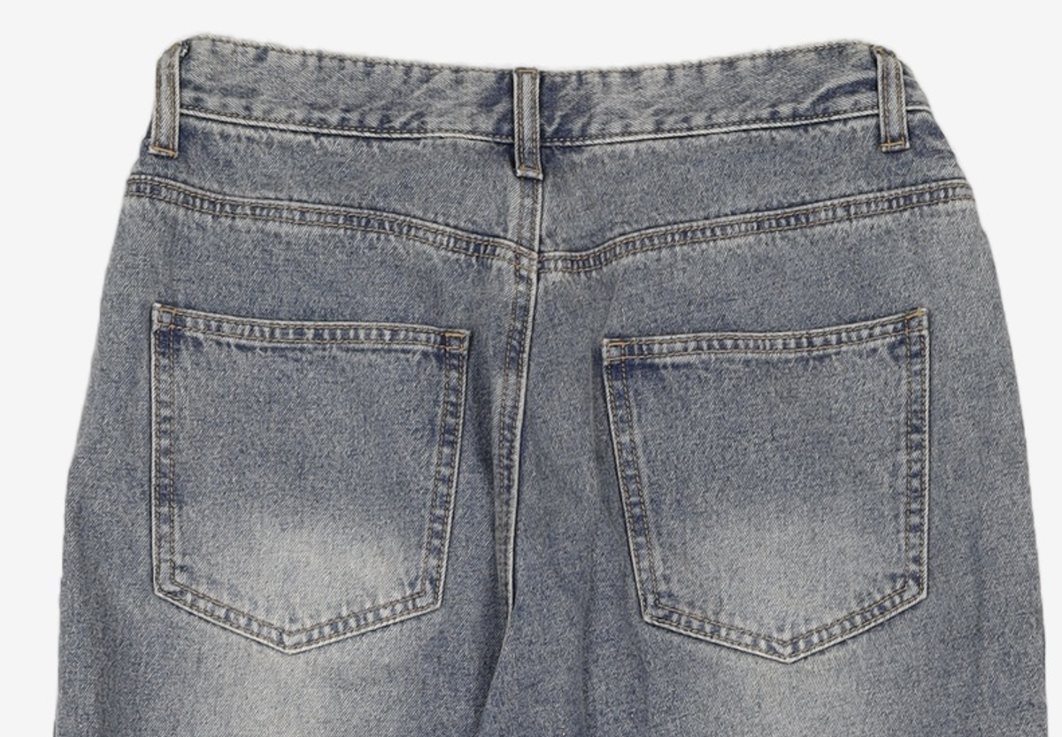 미쏘(MIXXO) 기모 사이드 핀턱 와이드핏 데님_MIWTJFV26J M