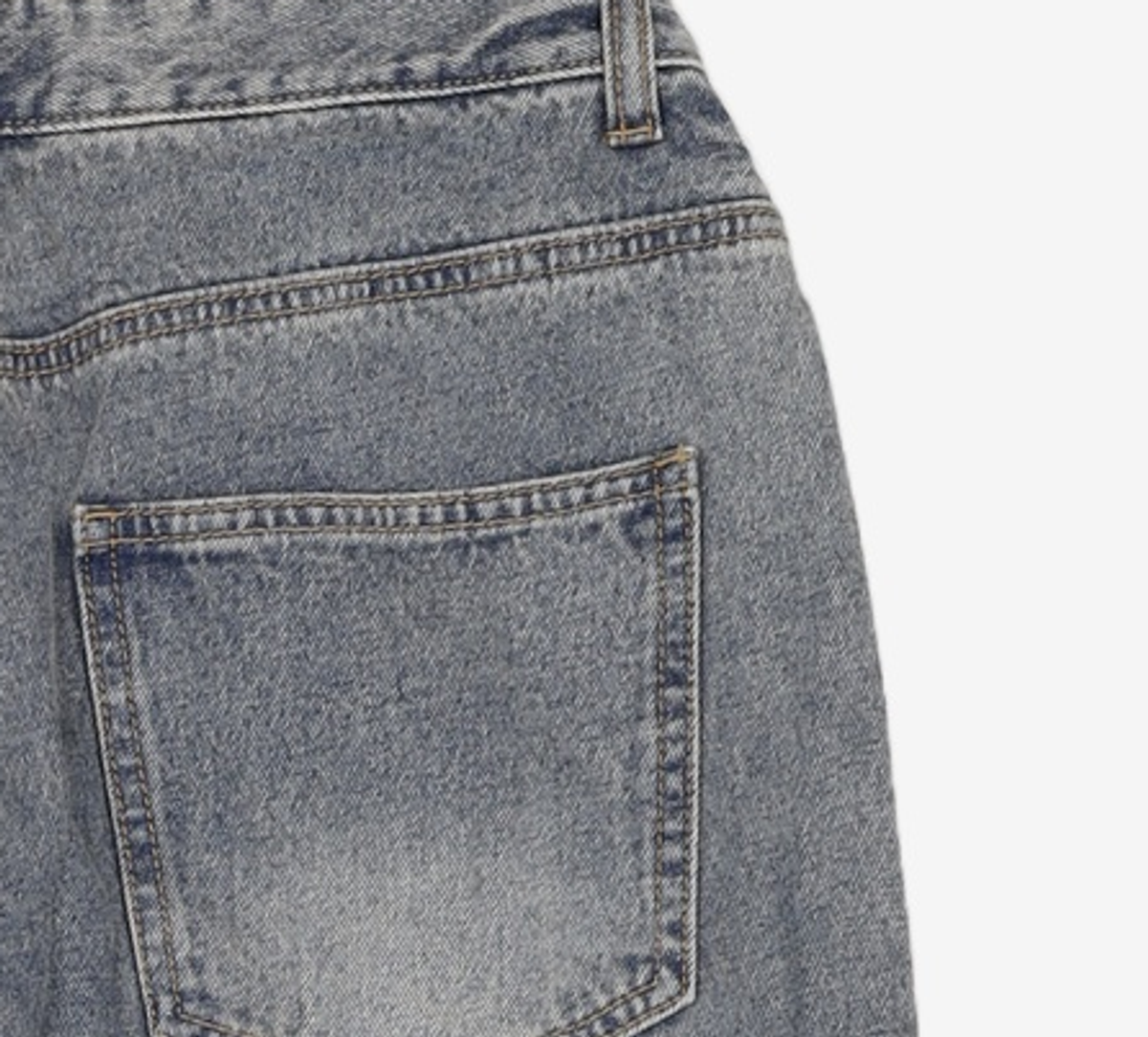 미쏘(MIXXO) 기모 사이드 핀턱 와이드핏 데님_MIWTJFV26J M