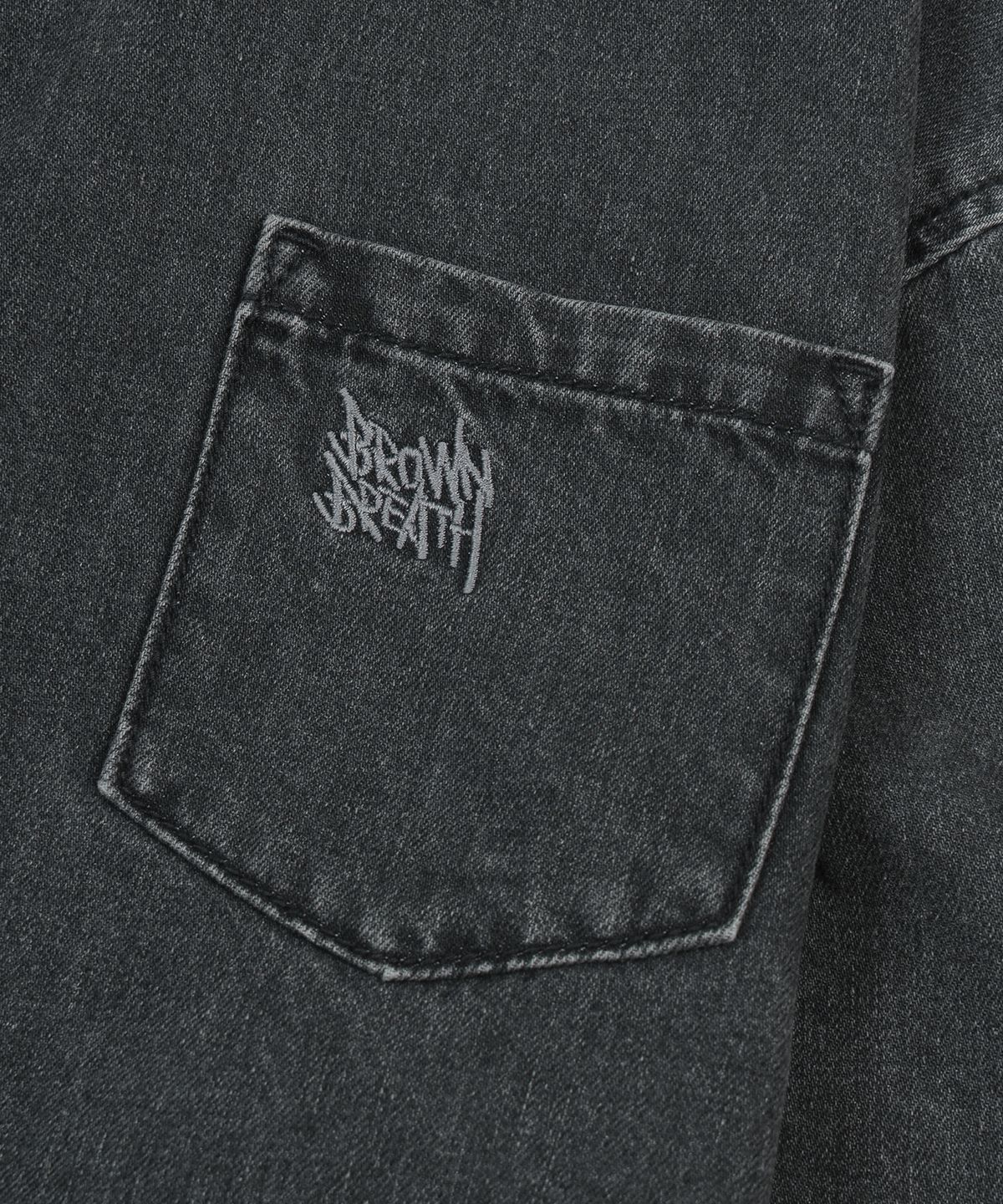 브라운브레스 키즈(BROWNBREATH KIDS) KIDS TAG DENIM SHIRTS - DARK GREY