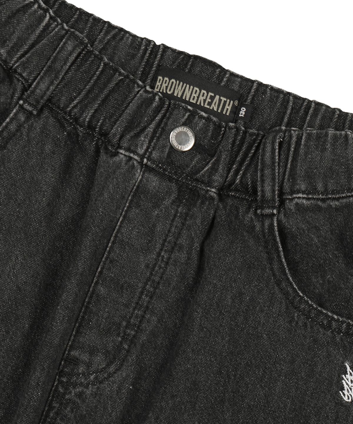 브라운브레스 키즈(BROWNBREATH KIDS) KIDS TAG CAMO POINT DENIM PANTS - DARK GREY