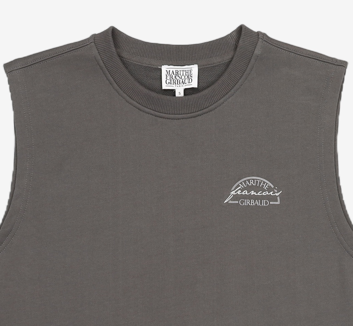 마리떼 프랑소와 저버(MARITHÉ + FRANҪOIS GIRBAUD) EMBLEM LOGO SWEAT SLEEVELESS charcoal S