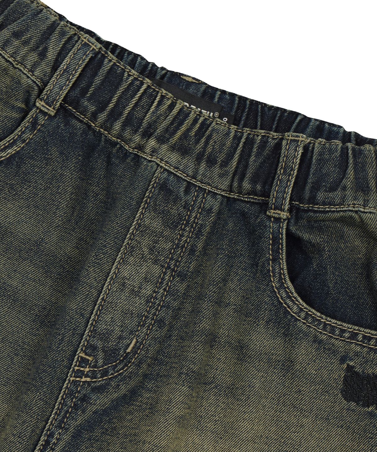 브라운브레스 키즈(BROWNBREATH KIDS) KIDS TAG CURVED DENIM PANTS - NAVY