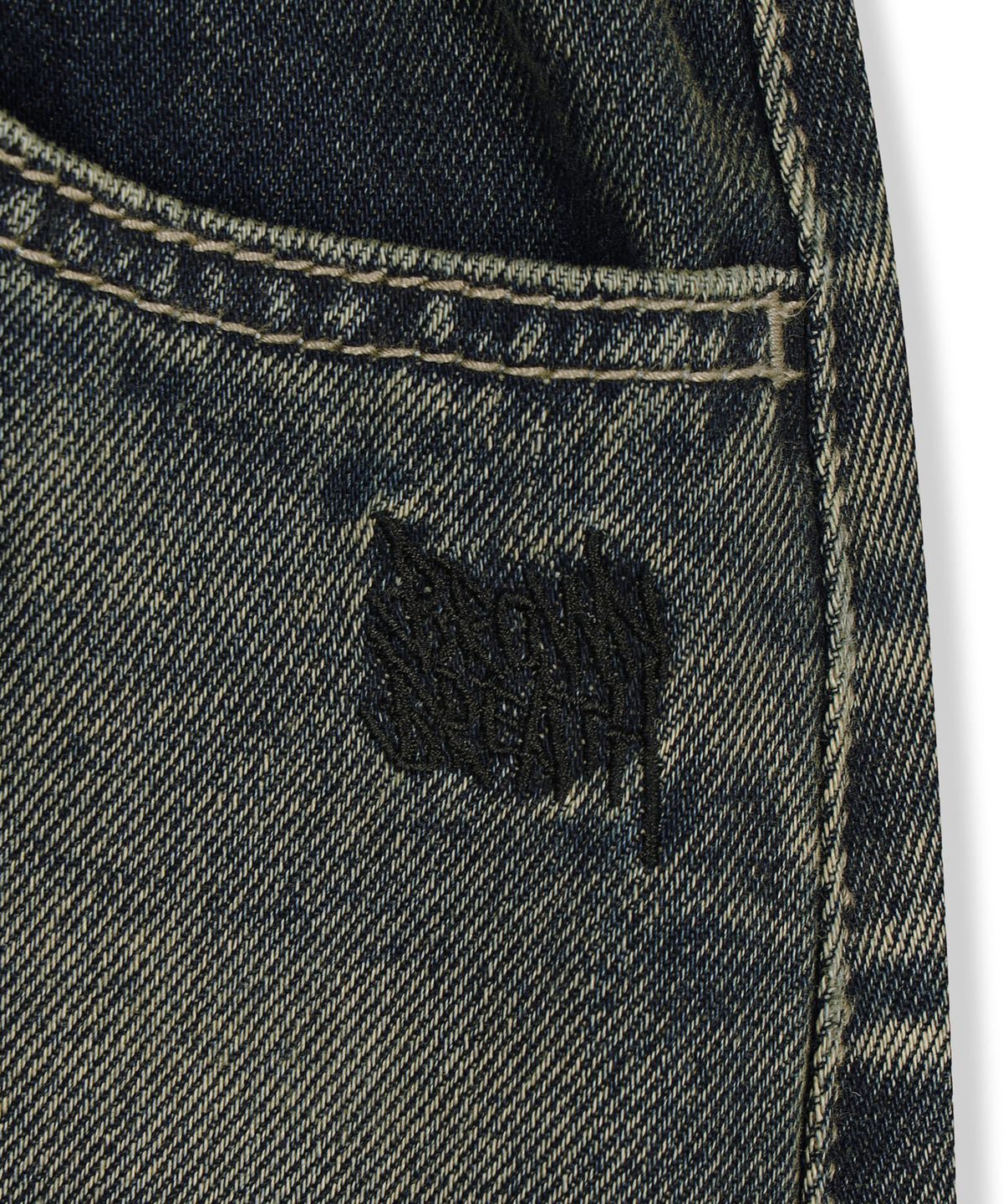 브라운브레스 키즈(BROWNBREATH KIDS) KIDS TAG CURVED DENIM PANTS - NAVY