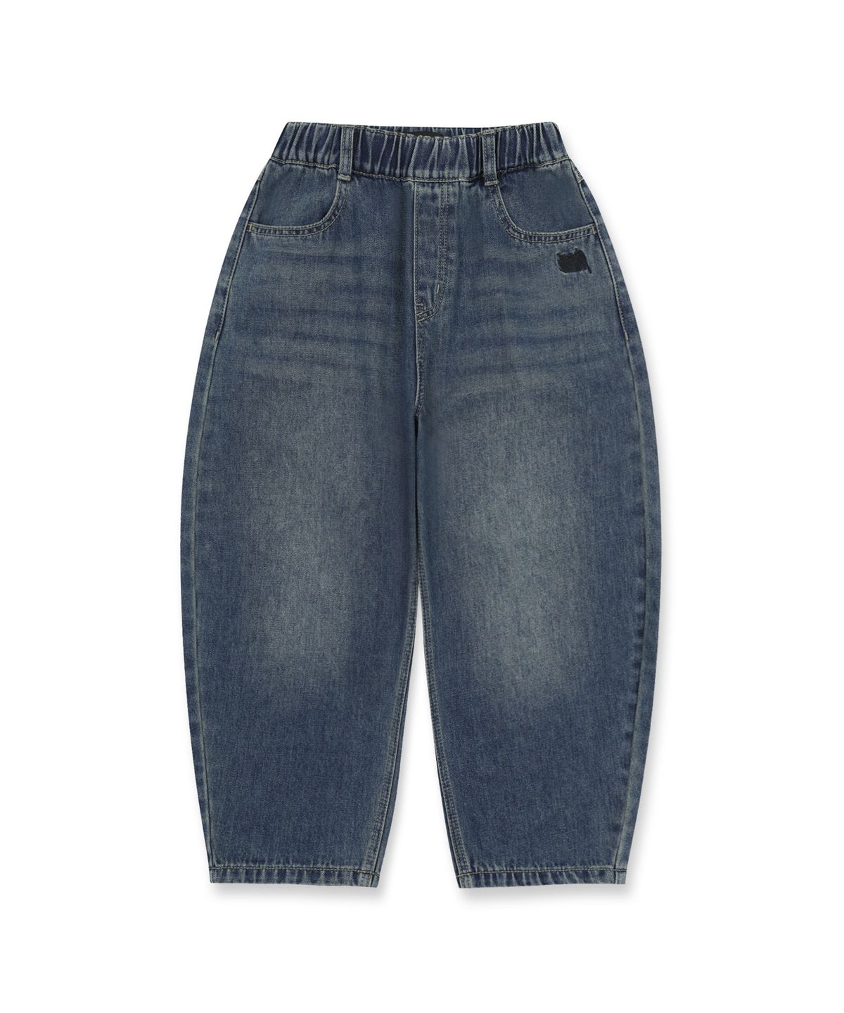 브라운브레스 키즈(BROWNBREATH KIDS) KIDS TAG CURVED DENIM PANTS - BLUE