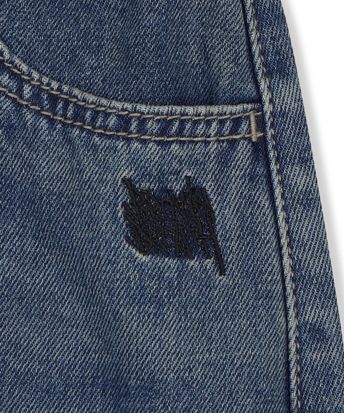 브라운브레스 키즈(BROWNBREATH KIDS) KIDS TAG CURVED DENIM PANTS - BLUE