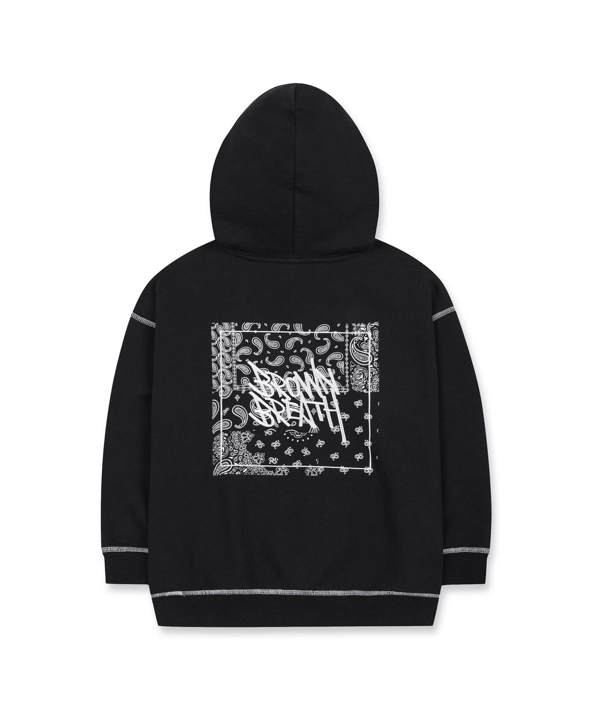 브라운브레스 키즈(BROWNBREATH KIDS) KIDS PAISELY GRAPHIC HOODIE - BLACK