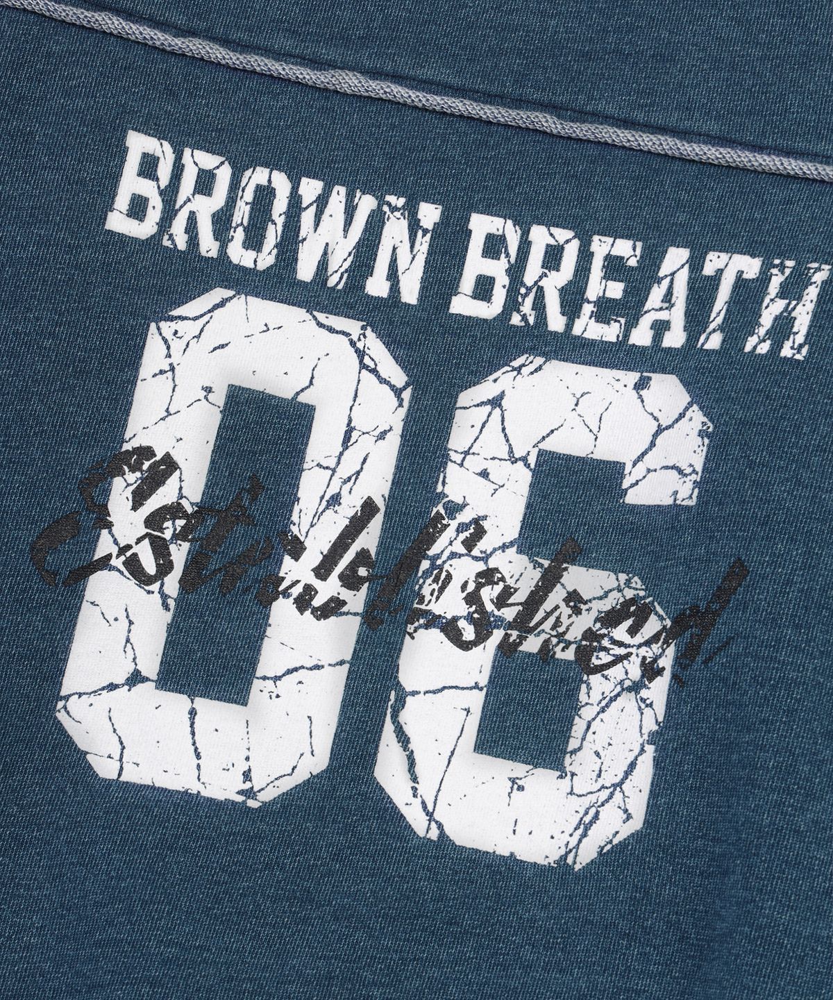 브라운브레스 키즈(BROWNBREATH KIDS) KIDS DENIM RAW CUT CREWNECK - NAVY