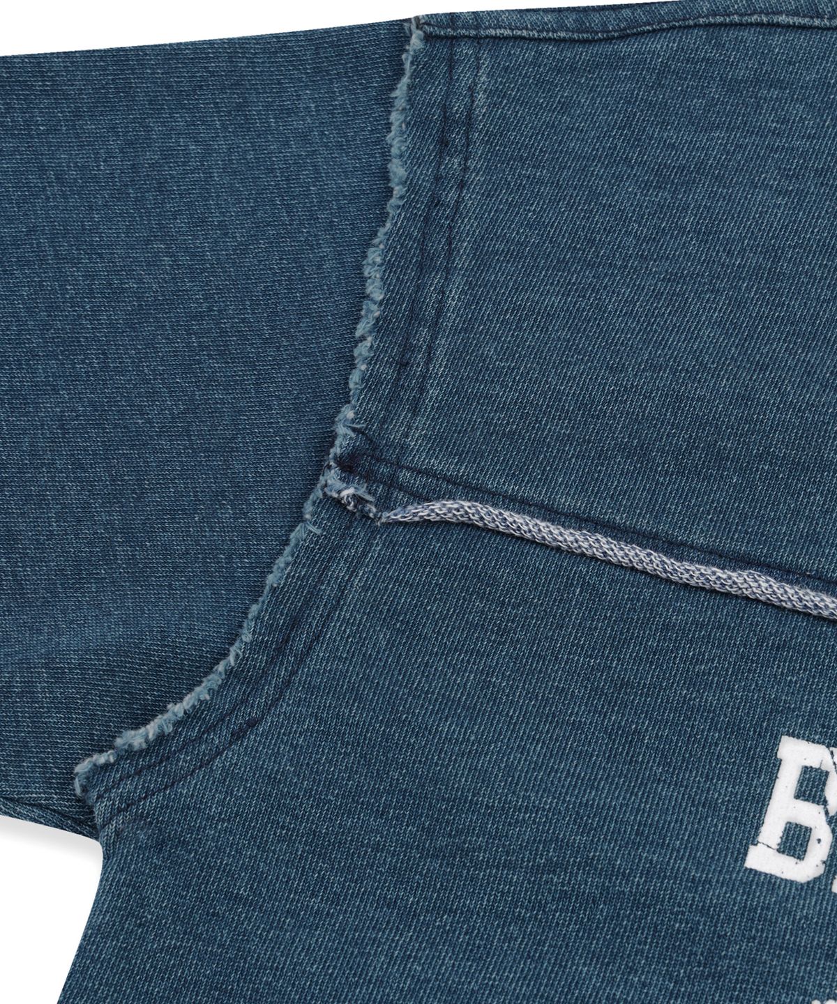 브라운브레스 키즈(BROWNBREATH KIDS) KIDS DENIM RAW CUT CREWNECK - NAVY