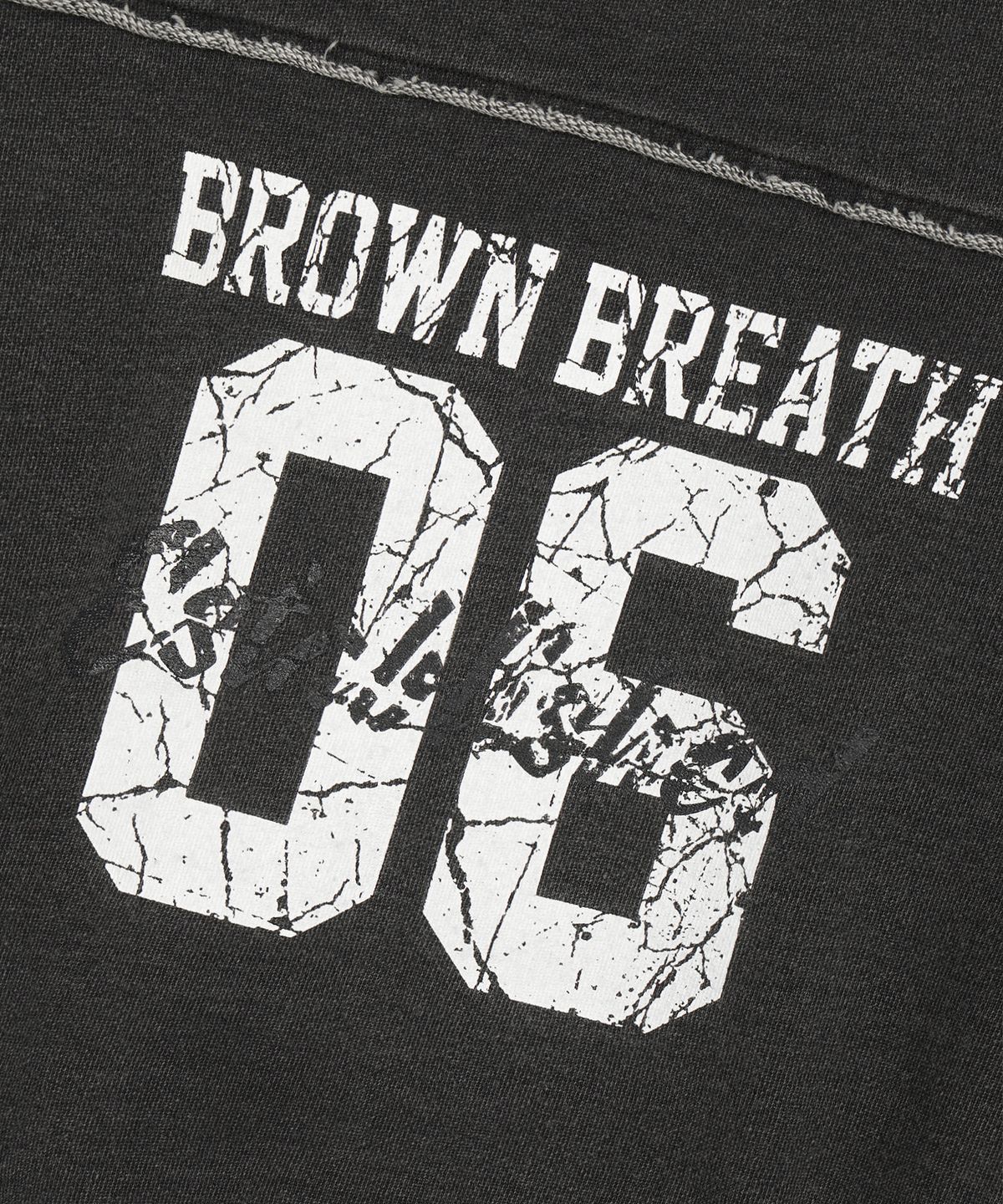 브라운브레스 키즈(BROWNBREATH KIDS) KIDS DENIM RAW CUT CREWNECK - DARK GREY