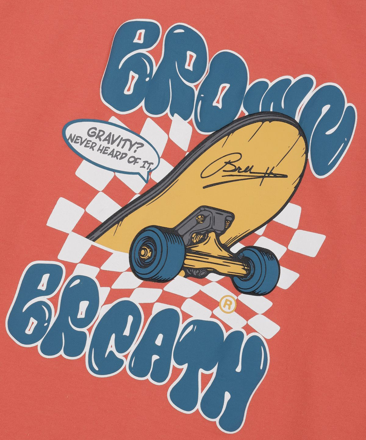 브라운브레스 키즈(BROWNBREATH KIDS) KIDS CHECKER BOARD LONG SLEEVE - RED ORANGE