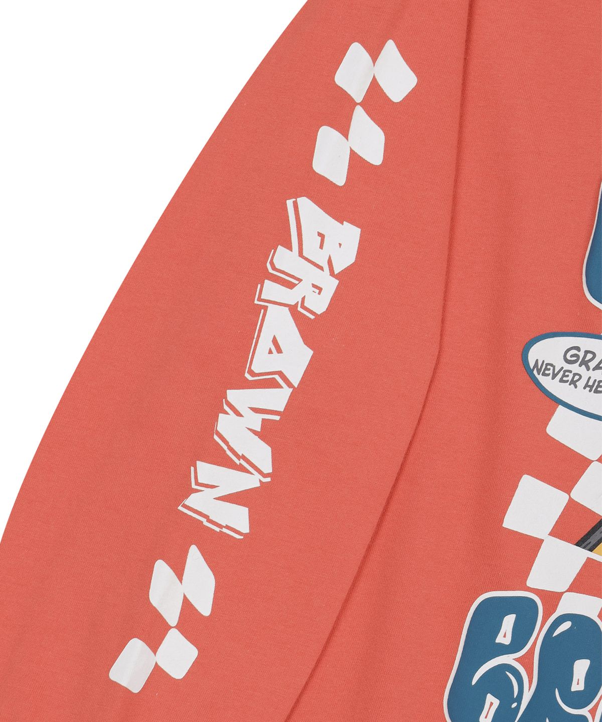 브라운브레스 키즈(BROWNBREATH KIDS) KIDS CHECKER BOARD LONG SLEEVE - RED ORANGE