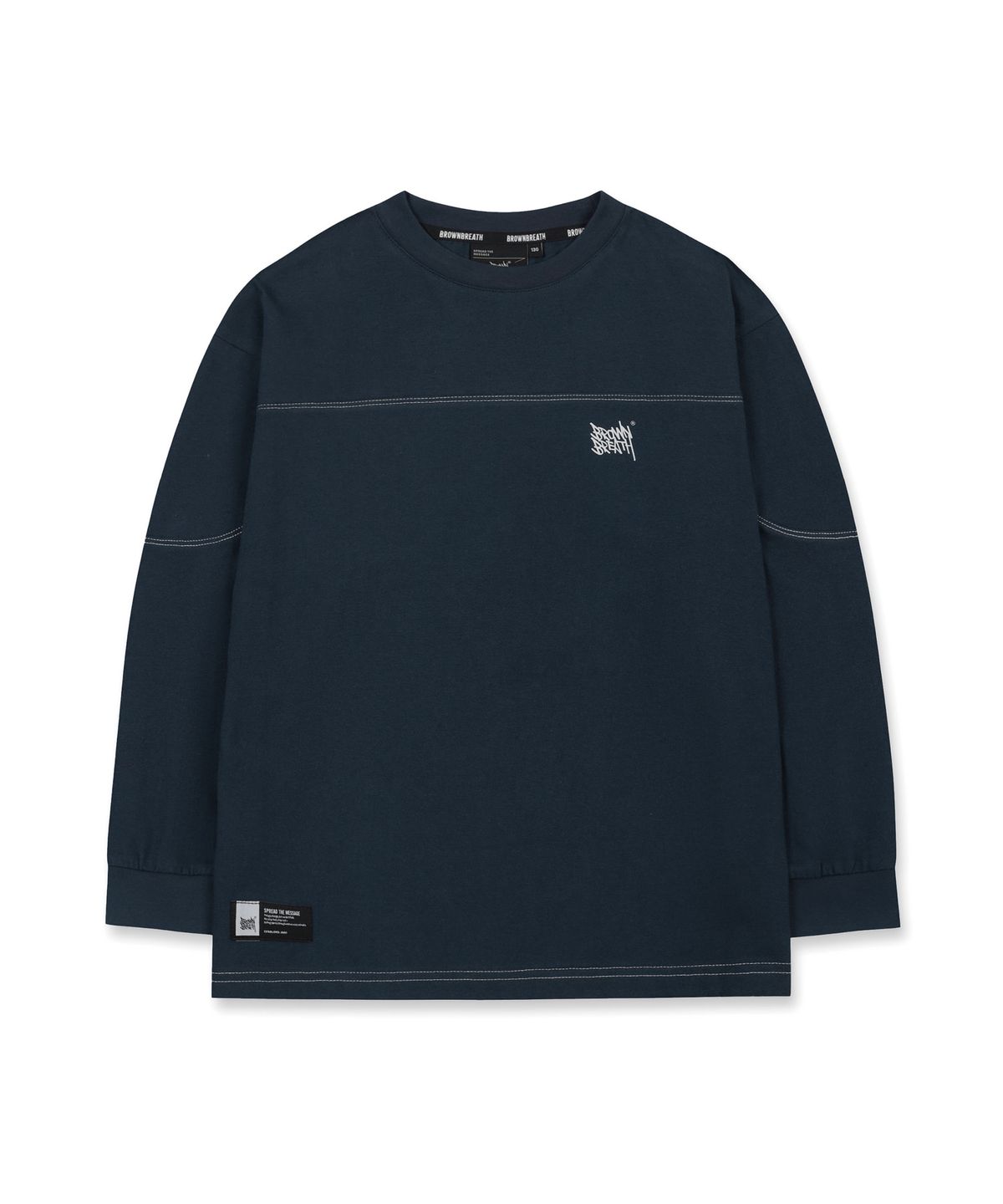 브라운브레스 키즈(BROWNBREATH KIDS) KIDS 20TH ANNIV TAG LONGSLEEVE - NAVY