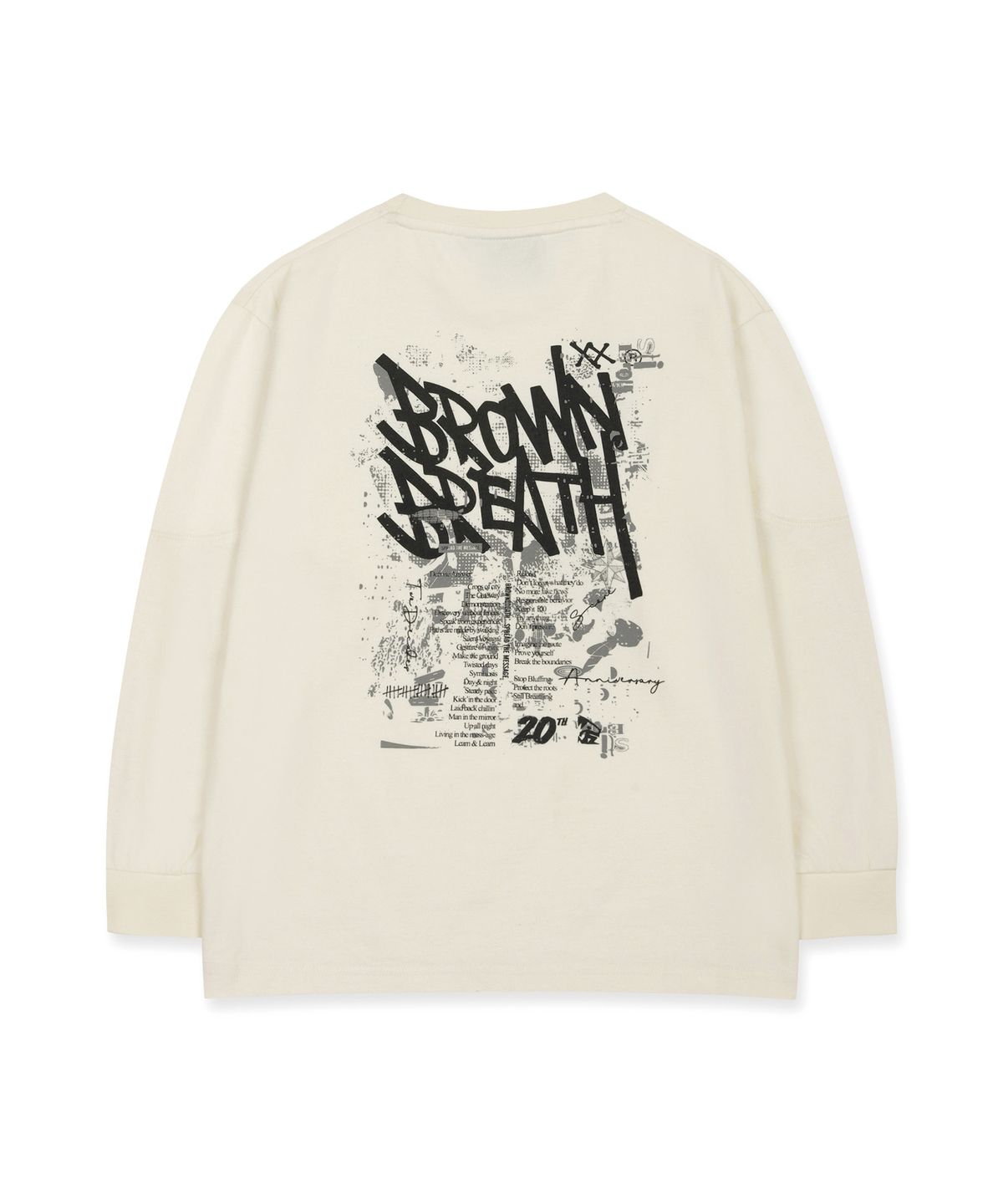 브라운브레스 키즈(BROWNBREATH KIDS) KIDS 20TH ANNIV TAG LONGSLEEVE - CREAM