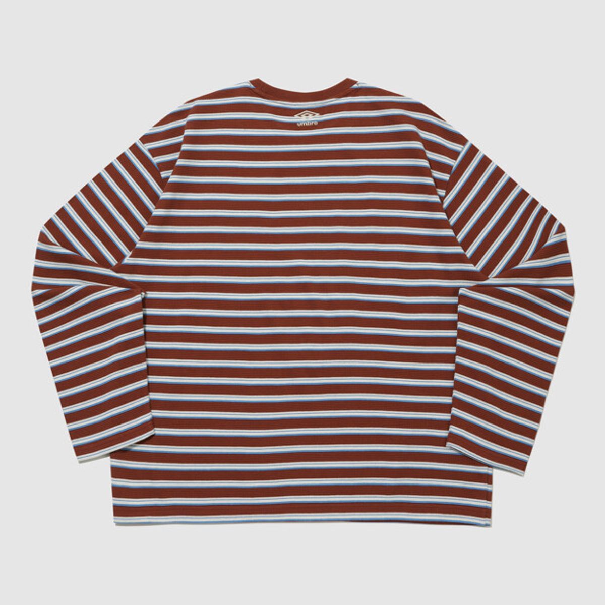 엄브로(UMBRO) 코튼 와플 스트라이프 긴팔 티셔츠 딥레드 UR321CRL93