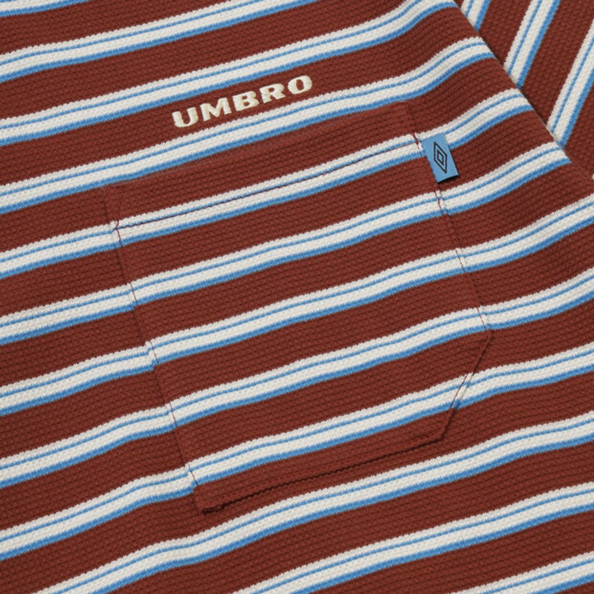엄브로(UMBRO) 코튼 와플 스트라이프 긴팔 티셔츠 딥레드 UR321CRL93