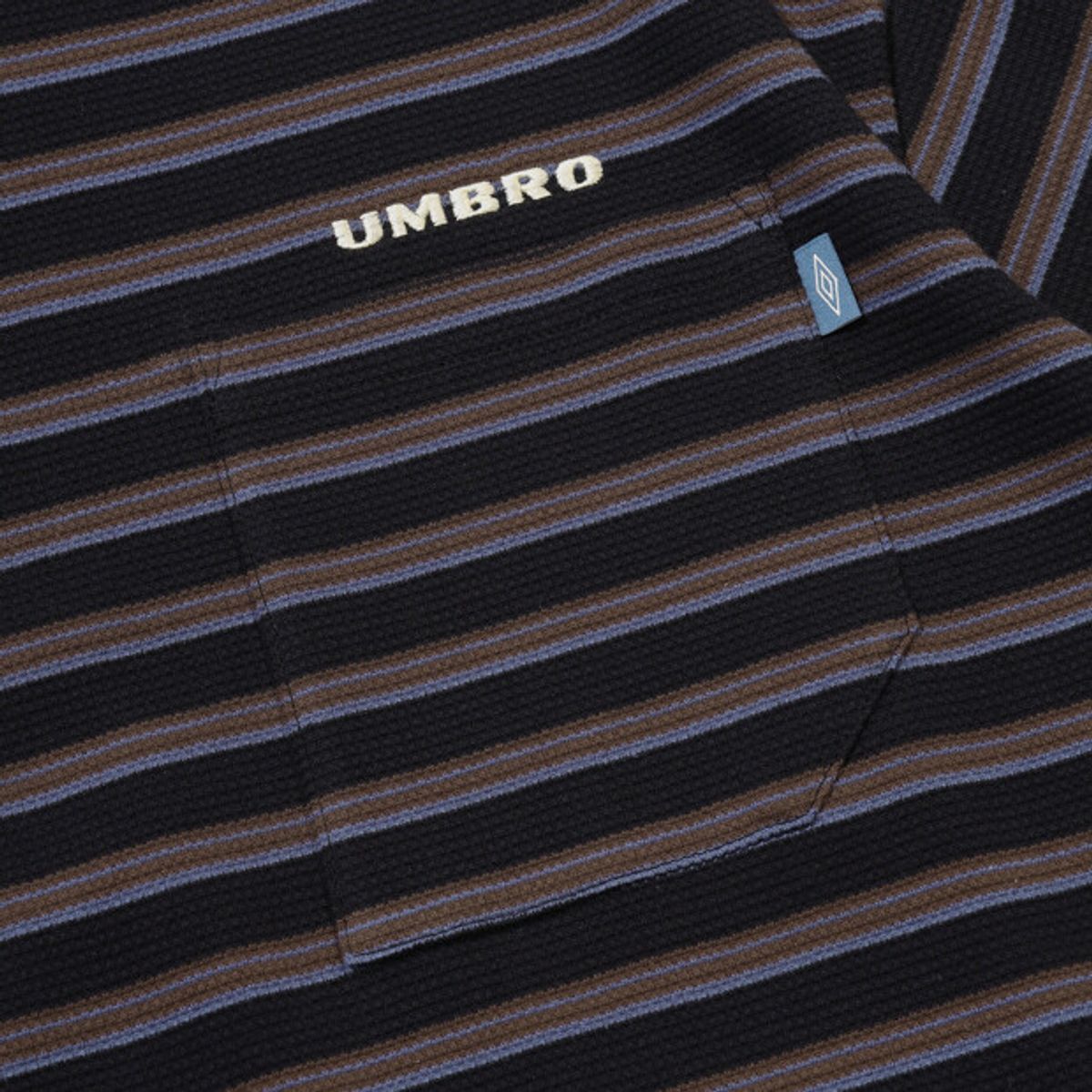엄브로(UMBRO) 코튼 와플 스트라이프 긴팔 티셔츠 블랙 UR321CRL93