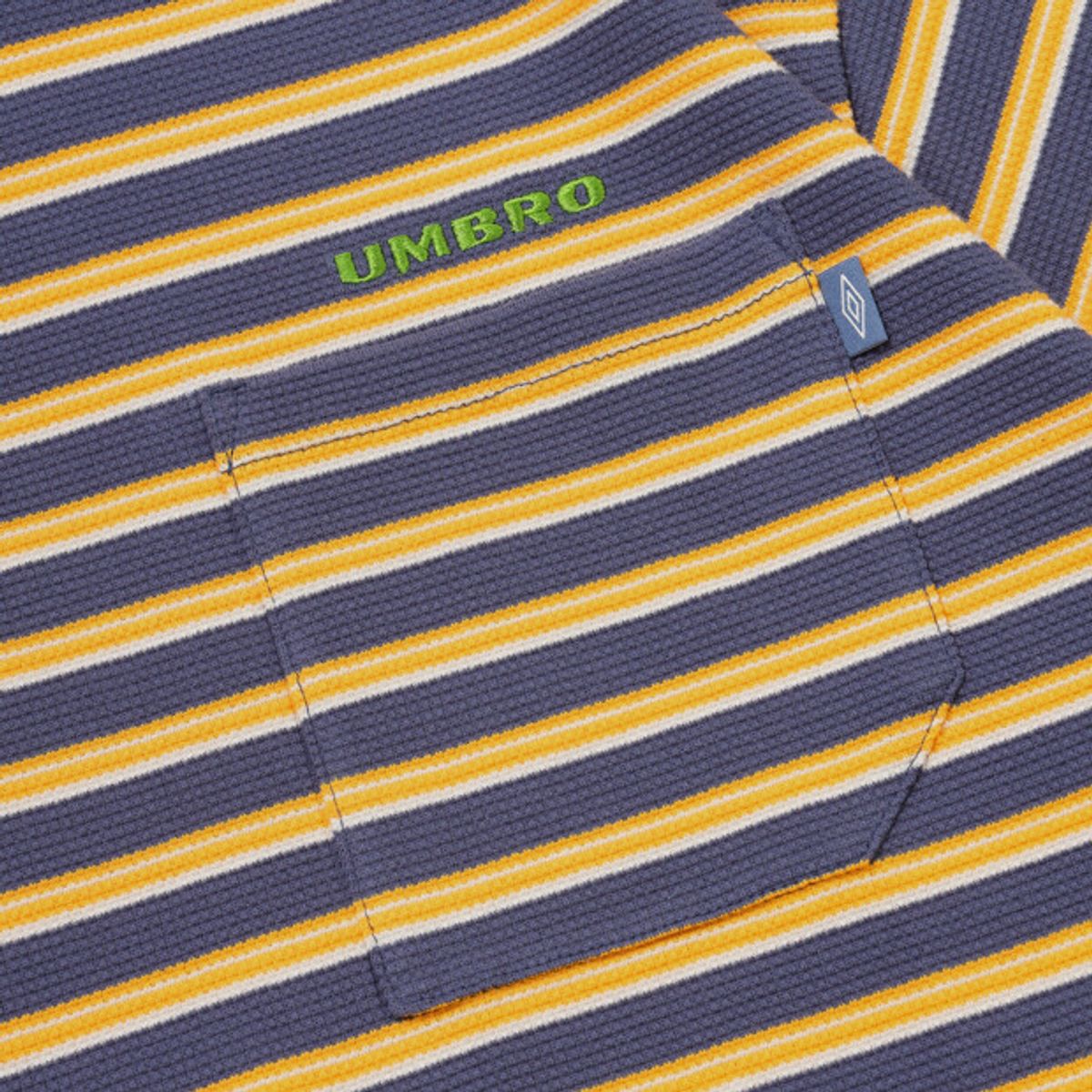 엄브로(UMBRO) 코튼 와플 스트라이프 긴팔 티셔츠 옐로우 UR321CRL93
