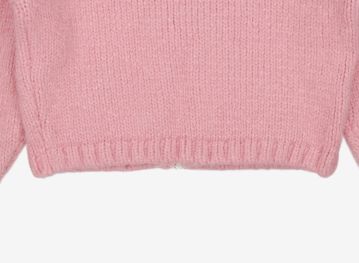 오헤시오(OHESHIO) collar two way zip-up cardigan (Pink) XL