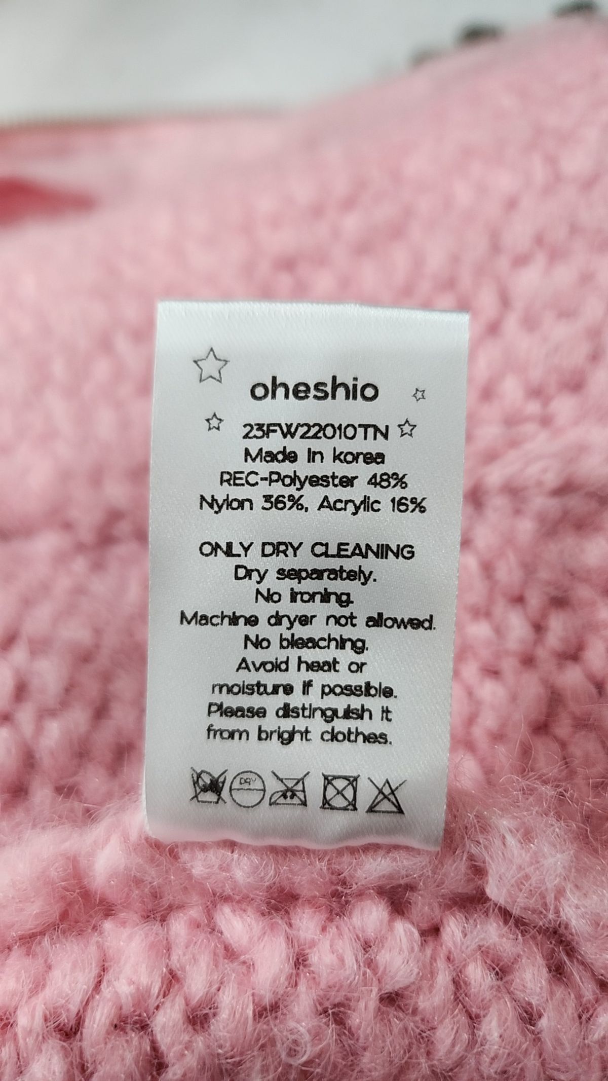 오헤시오(OHESHIO) collar two way zip-up cardigan (Pink) XL