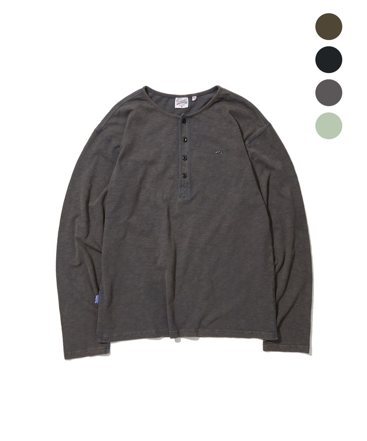 펜필드(PENFIELD) [PF]코튼 슬럽 워시드 헨리넥 긴소매 티셔츠_FS3KL01U