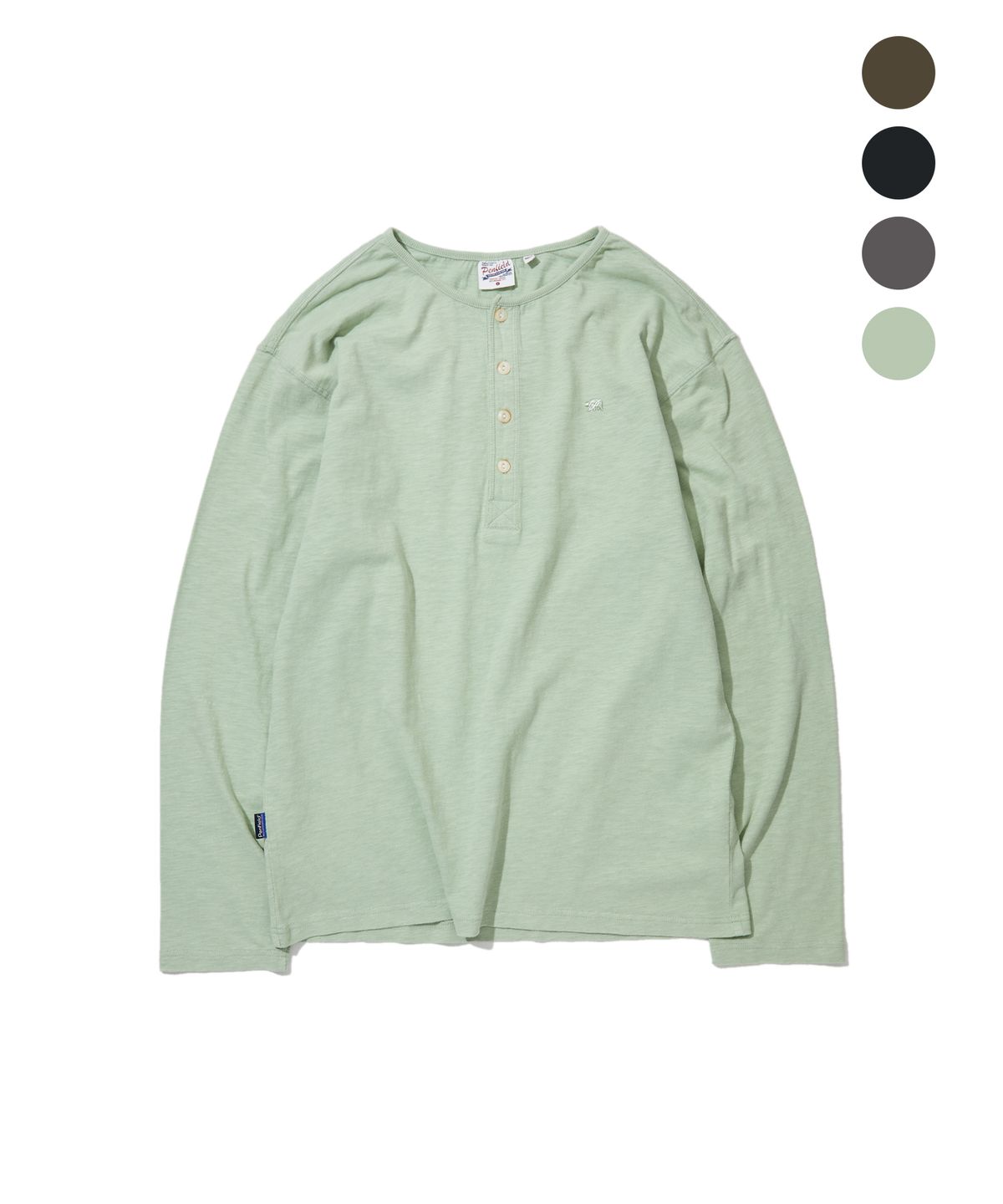 펜필드(PENFIELD) [PF]코튼 슬럽 워시드 헨리넥 긴소매 티셔츠_FS3KL01U