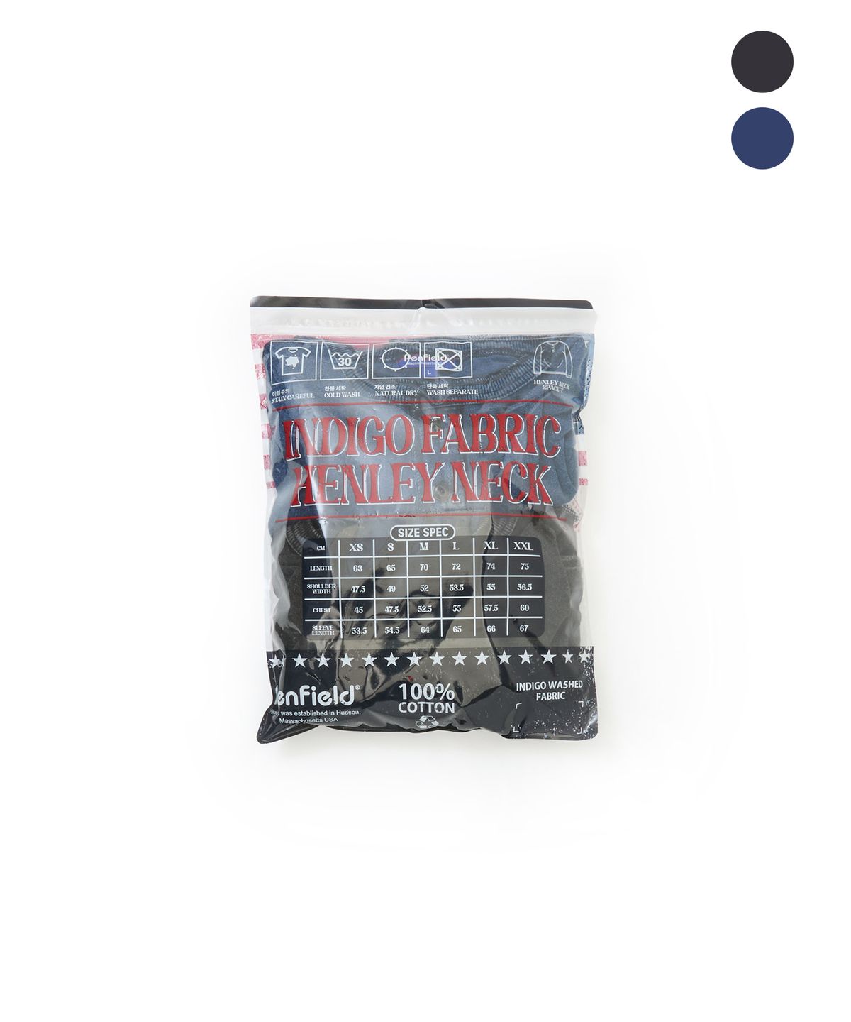 펜필드(PENFIELD) [PF][2PACK]인디고 헨리넥 긴소매 티셔츠_FS3KL02U