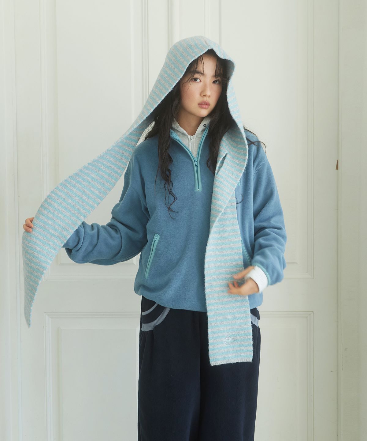 데프가먼츠(DEFGARMENTS) KNIT WAFFLE HOOD MUFFLER [2COLOR]